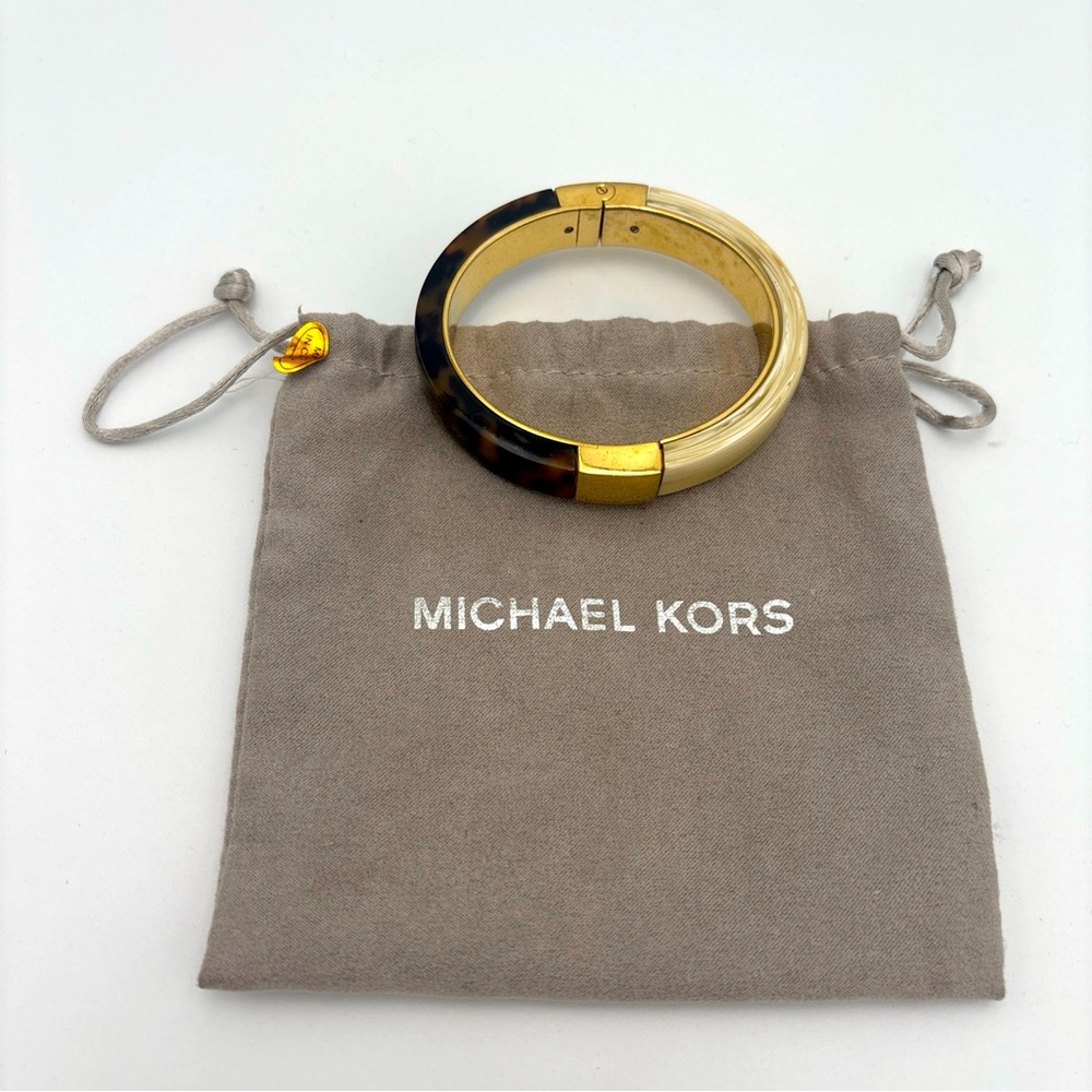 Michael Kors Gold and Brown Bangle Bracelet